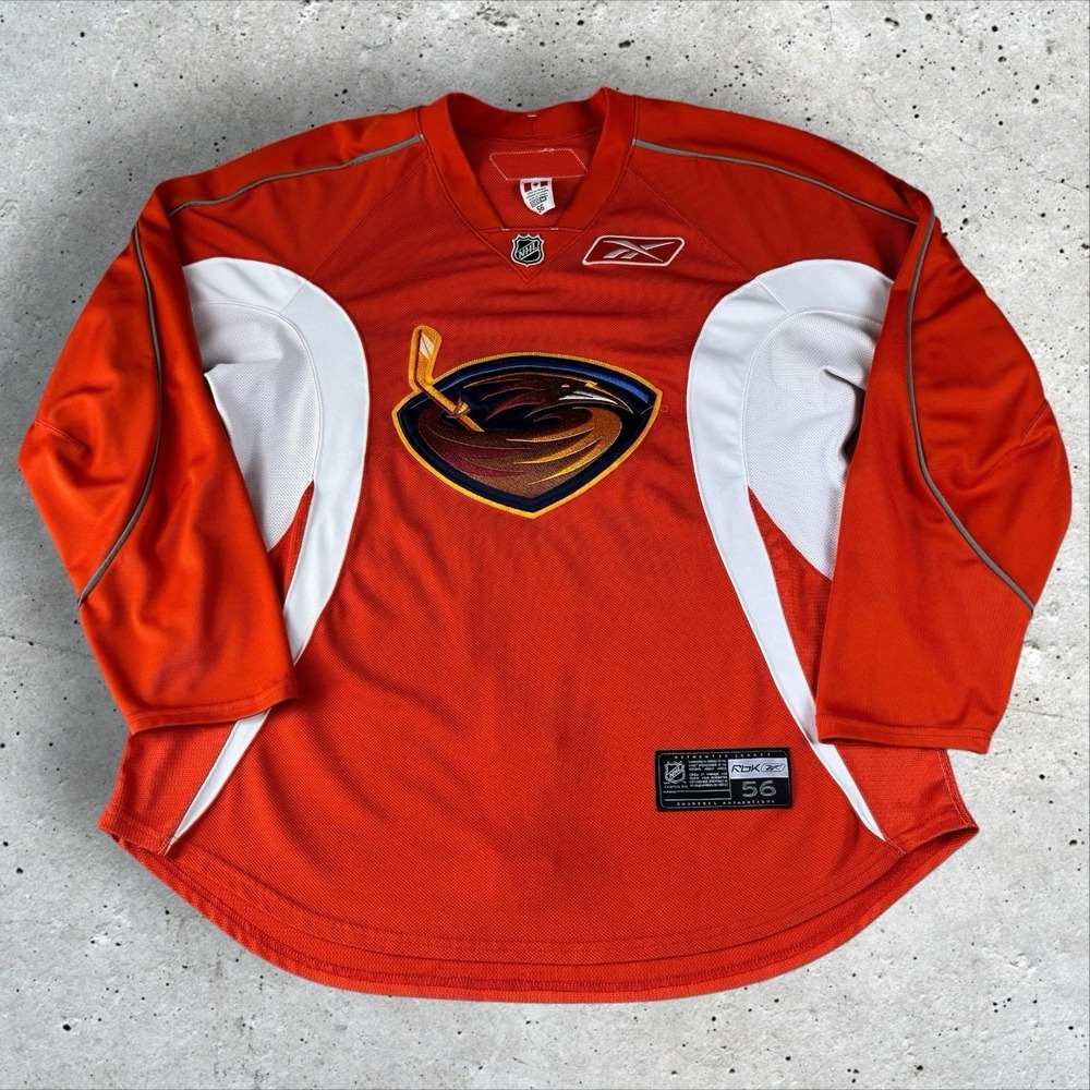 Vintage CCM NHL Atlanta Thrashers Blank Orange Jersey Sz 56 Fight Strap Canada - Picture 1 of 7
